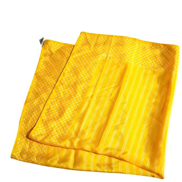 Yellow Polka Dot Striped Scarf Bill Blass for‎ BAAR and BEARDS - Picture 1 of 6
